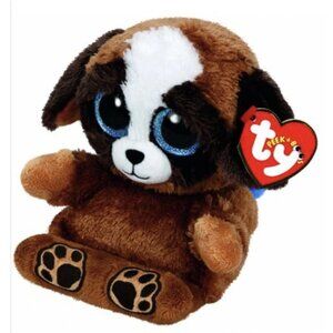 3/$55❤️Ty Beanie Babies Peek-A-Boos PUPS THE DOG 4" Phone Holder Screen Cleaner